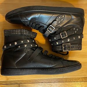 Saint Laurent Studded Buckle-Strap High-Tops